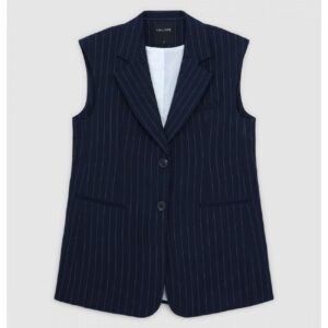 Gilet monopetto gessato